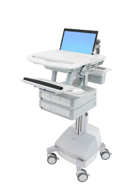 Ergotron StyleView - Vogn - åpen arkitektur - for notebook / tastatur / mus - medisinsk - aluminium, forsinket stål, kvalitetsplast - grå, hvit, po...