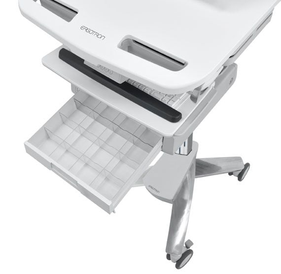 Ergotron StyleView - Vogn - åpen arkitektur - for notebook / tastatur / mus - medisinsk - aluminium, forsinket stål, kvalitetsplast - grå, hvit, po...