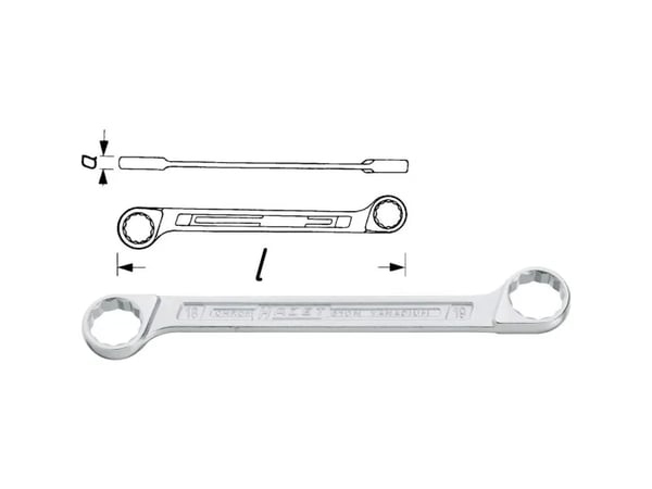 HAZET 610N-14X15, Silver, 14,15 mm, Silver, 15,4 cm, 46 g, 1 styck