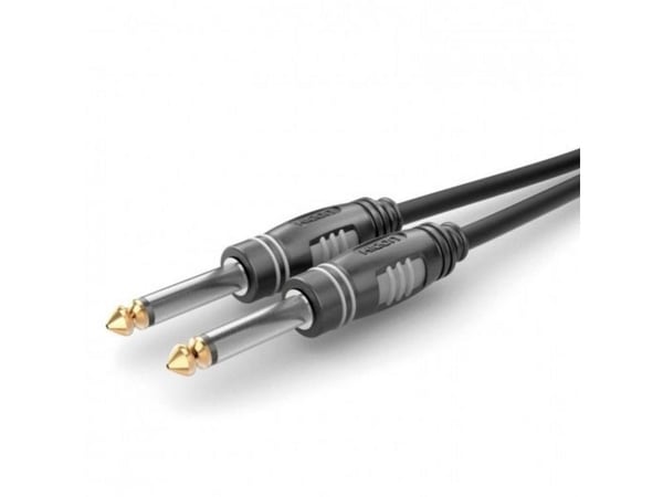 Hicon Jack Audio Tilslutningskabel [1x #####Klinkenstecker 6.3 mm (mono) - 1x #####Klinkenstecker 6.3 mm (mono)] 3.00 m Sort