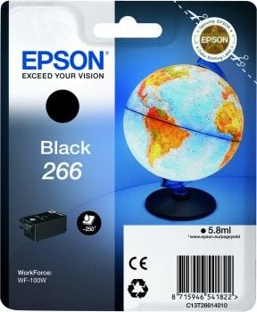 Epson 266 - 5.8 ml - svart - original - blære med RF-alarm - blekkpatron - for WorkForce WF-100W, WF-110W