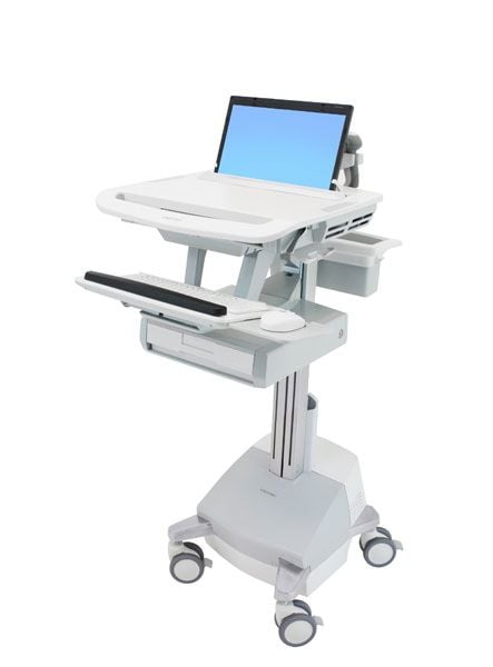 Ergotron StyleView - Vagn - Konstant kraftteknik - för notebook/tangentbord/mus - fack (1x1), EU - låsbar - medicinsk - aluminium, zinkpläterat stå...