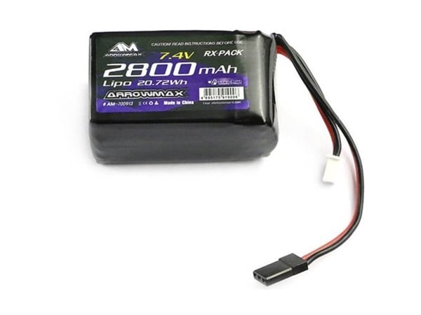 ArrowMax mottakerbatteri til modellbygg 7,4 V 2800 mAh Hump JR