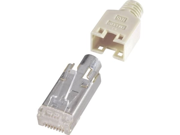 Renkforce H9540.1-10 RJ45-kontaktforbindelse, skjermet CAT5e H9540.1-10 kontakter, rett poling: 8P8C beige (10 stk.)