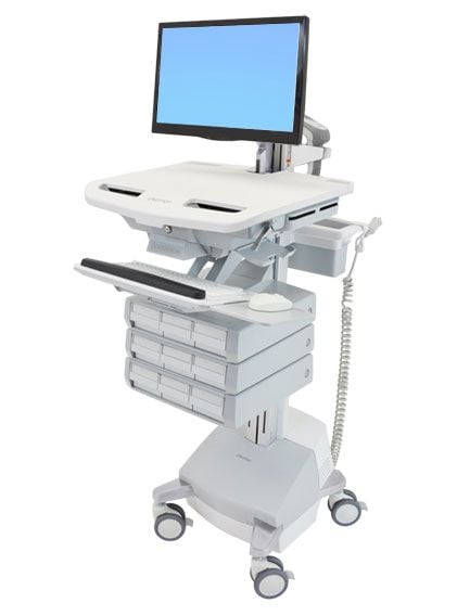 Ergotron StyleView - Vogn - åpen arkitektur - for LCD-skjerm / PC-utstyr - medisinsk - aluminium, forsinket stål, kvalitetsplast - grå, hvit, poler...