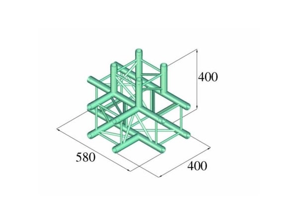 Alutruss DECOLOCK DQ4-PAT42 4-punkts travers 4-veis hjørne 90°
