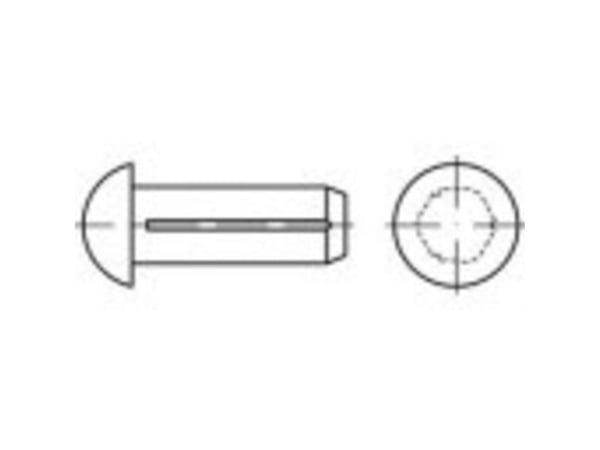 TOOLCRAFT TO-5451867 halvrund rillet spiker 2,5 mm 500 stk.