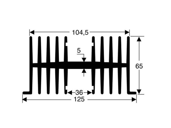 Fischer Elektronik 10019760 SK 34 75 SA Profilkjøleribbe 1,1 K/W (L x B x H) 75 x 125 x 65 mm