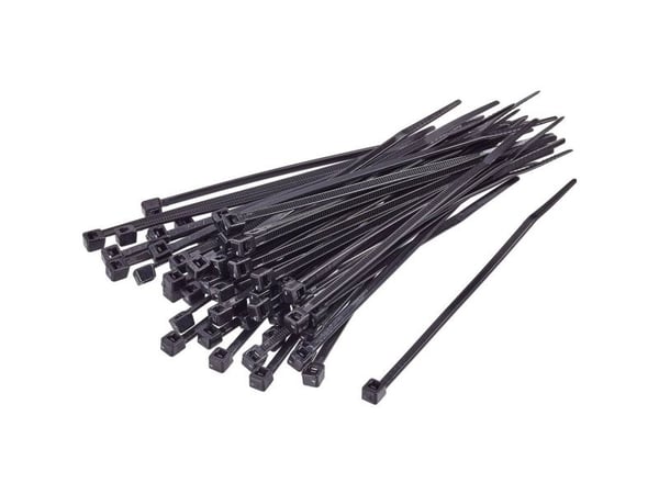 TRU COMPONENTS 1592862 TC-CVR200LBK203 Kabelbinder 200 mm 7.60 mm Sort Uv-stabiliseret 100 stk