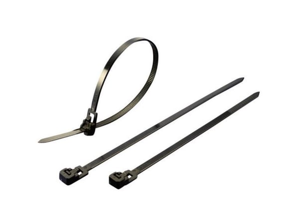 TRU COMPONENTS 1592810 TC-HVCR300BK203 Kabelbinder 300 mm 7.60 mm Sort Oplukkelig 100 stk