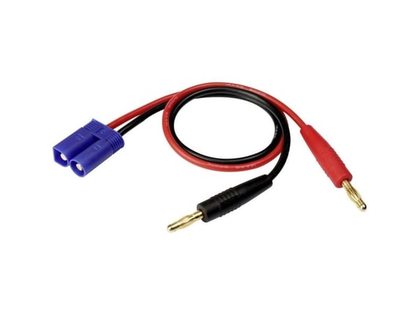 Reely ladekabel [2x bananstikk 4 mm - 1x EC5-støpsel] 0,30 m 2 mm² (RE-6799032)