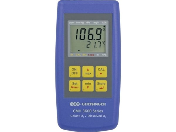 Greisinger GMH 3611-L04 oksygenmåleapparat oksygenkonsentrasjon, oksygenmetning, trykk