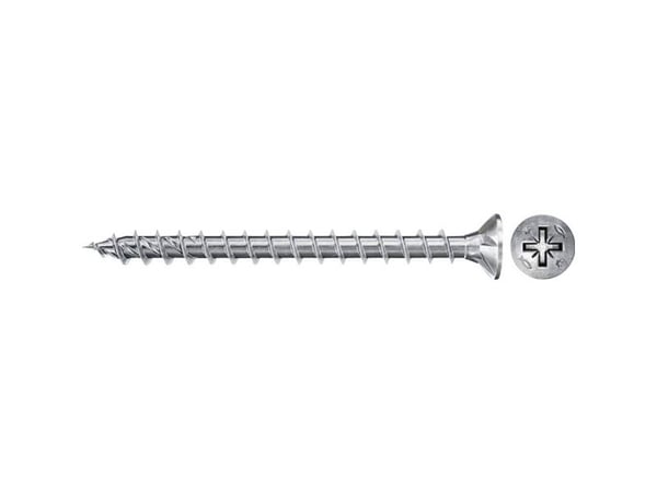 Fischer 670183, Skru, Metall, Tre, Generell nytte, Full tråd, Flathode