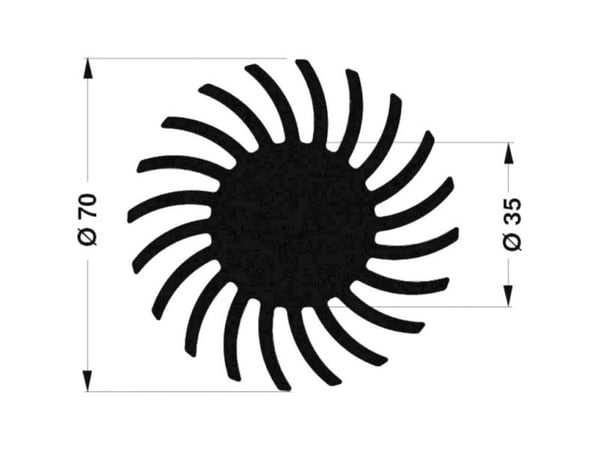 Fischer Elektronik 10021489 SK 571 LED-kylfläns 1,45 K/W (Ø x H) 70 x 50 mm