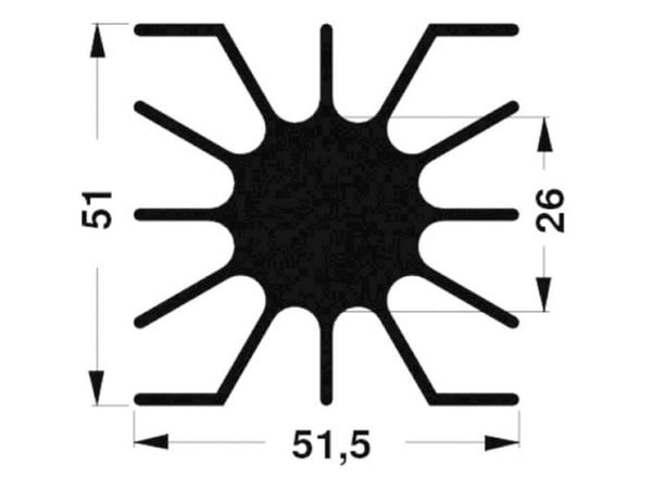 Fischer Elektronik SK 46 20 SA, Sort, 20 mm