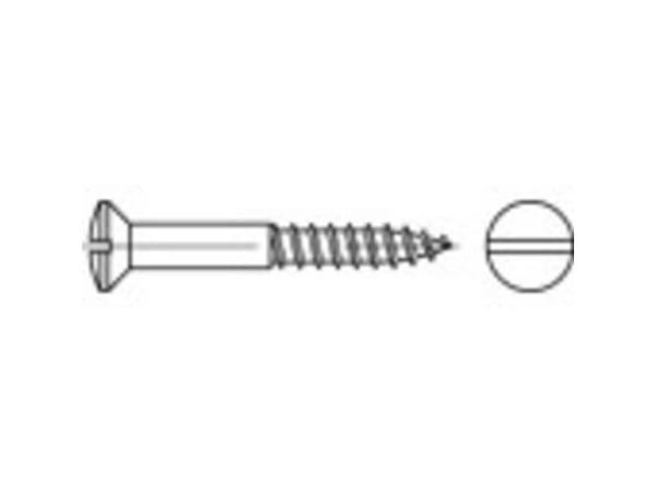 TOOLCRAFT TO-5446545 linseskruer i tre 4 mm, 50 mm, spor DIN 95, messing, 200 stk.