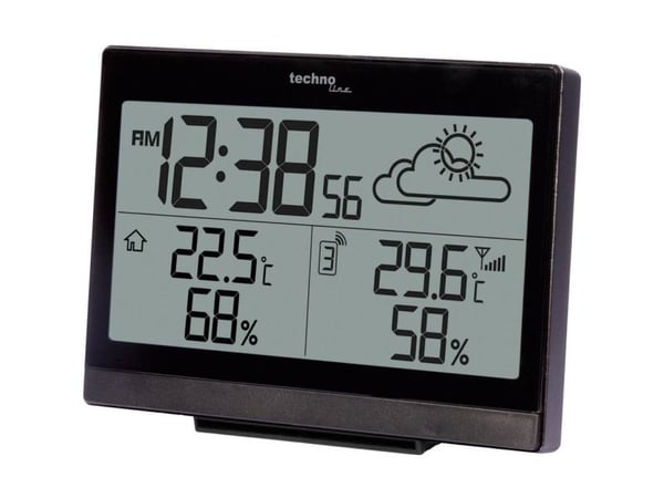 Technoline WS 9252, Svart, Inne hygrometer, Inne Termometer, Utendørs Fuktighetsmåler, Utendørs Barometer, Hygrometer, Termometer, Hygrometer, Term...