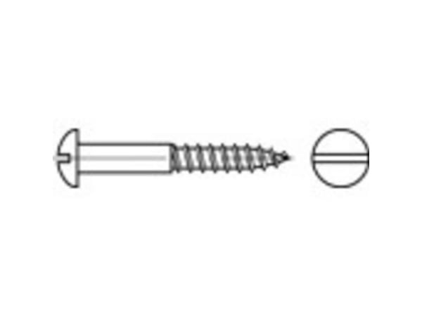 TOOLCRAFT halvrunde treskruer 4 mm 20 mm spor DIN 96 messing 200 stk
