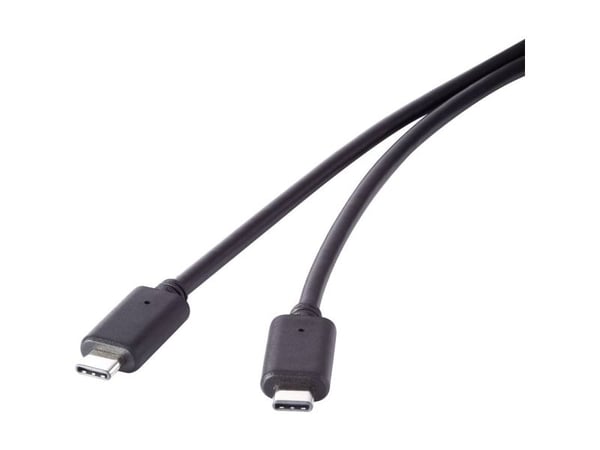 Renkforce RF-4381074, 1,5 m, USB C, USB C, USB 3.2 Gen 2 (3.1 Gen 2), 20000 Mbit/s, Sort