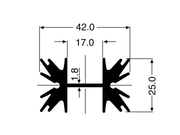 Fischer Elektronik 10019199 SK 129 50.8 STS Profilkjøleribbe 4 K/W (L x B x H) 50 x 42 x 25 mm TO-220, SOT-32