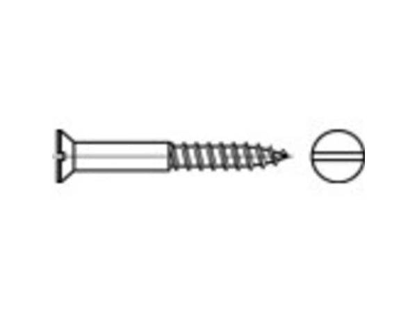 TOOLCRAFT forsænket treskrue 4,5 mm x 25 mm spor DIN 97 messing (200 stk)