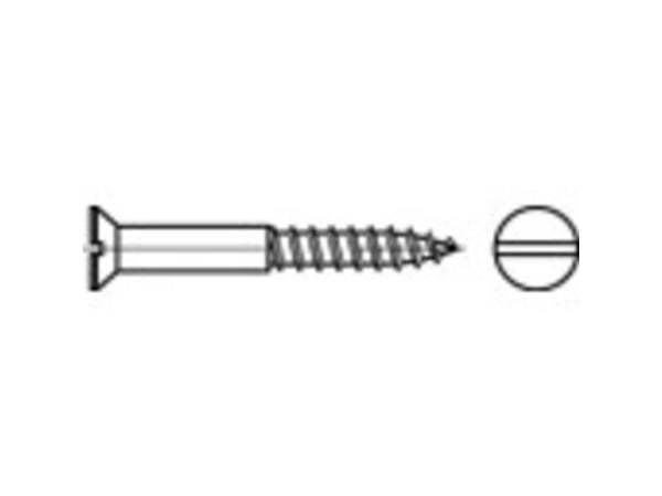 TOOLCRAFT undersenket treskrue 4 mm 25 mm kærv DIN 97 messing forniklet 200 stk.