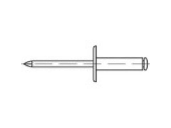 TOOLCRAFT 160150 Åpen blindnagle (Ø x L) 4 mm x 16 mm Aluminium Stål 500 stk