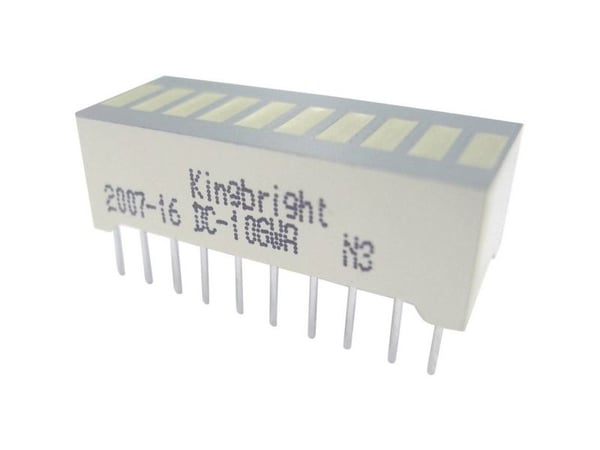 Kingbright DC-10YWA LED søylediagram 10x gul (B x H x D) 25,4 x 10,16 x 8 mm