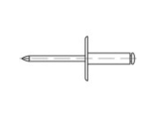 TOOLCRAFT 160168 Åpen blindnagle (Ø x L) 4,8 mm x 10 mm Aluminium Stål 250 stk