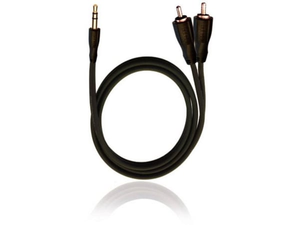 RCA D1C84012 lydtilkoblingskabel [2x Cinch-kontakt – 1x Jack 3,5 mm] 0,50 m svart