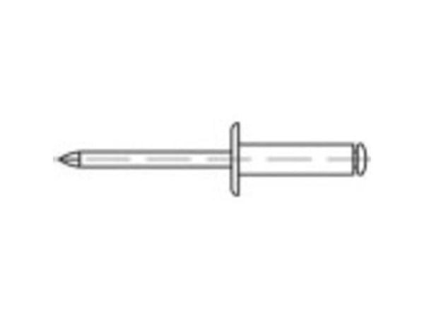 TOOLCRAFT 160020 Åpen blindnagle (Ø x L) 3,2 mm x 8 mm Aluminium Stål 500 stk