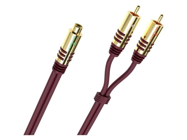 OEHLBACH D1C20560, 2 x RCA, Hankjønn, RCA, Hunkjønn, 0,2 m, Bordeaux