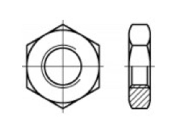TOOLCRAFT TO-5447715 sekskantmuttere M10 DIN 439 messing, 100 stk
