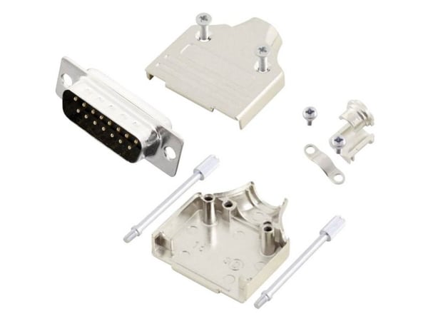 MH Connectors MHDM15-DB15P-K D-SUB pinnerekkesett 180° poltall: 15 lodde- (1 stk)
