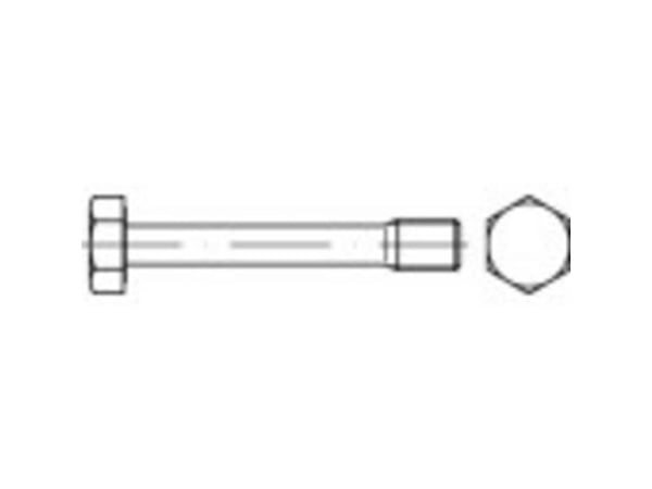 TOOLCRAFT 1067912 sekshantskruer med tynn skaft M10 35 mm, utvendig sekshant DIN 7964, rustfritt stål A2, 50 stk