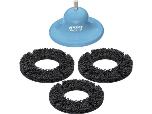 HAZET 4960R-160/4, Slipehjul, Metall, 500 RPM, Sort, Blå, 16 cm, 3 stykker