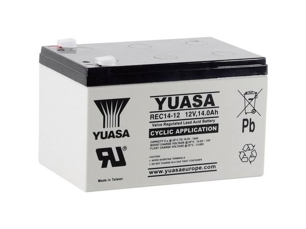 Yuasa REC14-12 blybatteri 12 V 14 Ah (B x H x T) 151 x 97 x 98 mm flatstik 6,35 mm