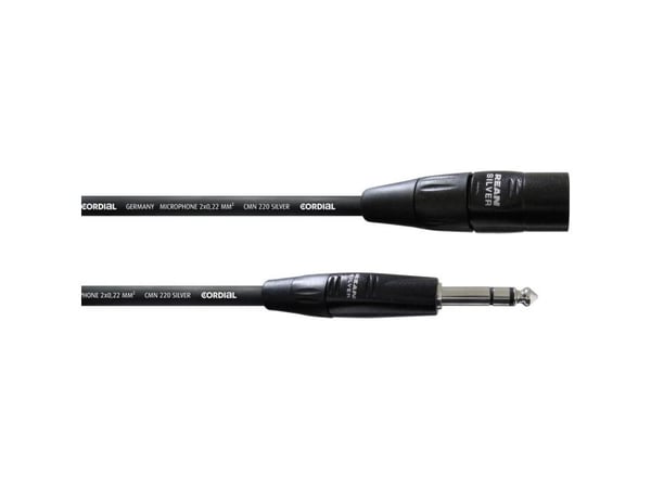 Cordial CIM 1.5 MV, XLR (3-pin), Hankjønn, 6.35mm, Hankjønn, 1,5 m, Sort