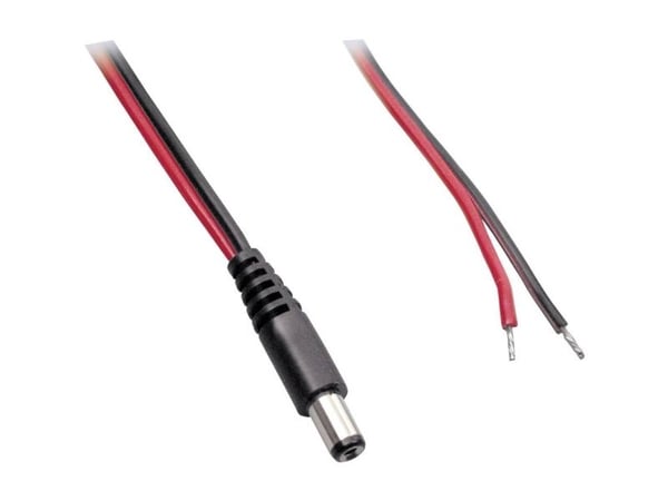 BKL Electronic lavspennings tilkoblingskabel lavspenningsplugg - åpen ende 5,50 mm 2,10 mm 1,00 m, 1 stk