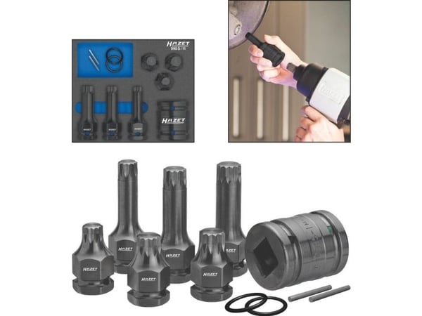 HAZET 990S/11, Støpselsett, 1/2", Metrisk, 11 hoder, 14,16,18 mm, 1/2,3/4"