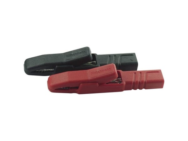 SKS Hirschmann AK 2 S Set Crocodile Leg Set Connector 4 mm CAT I Black, Red