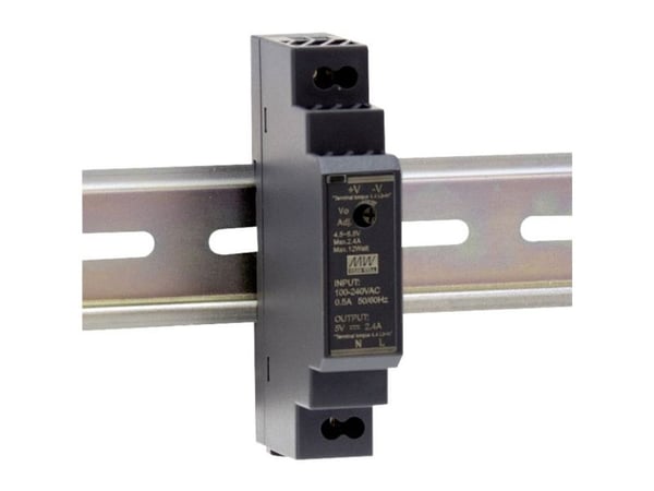 MEAN WELL HDR-15-15, 15 W, 85 - 264 V, Over-spenning (volt), Overbelastning, Kortslutning, Svart, Rustfritt stål, -30 - 70 °C, IT AV EN/UL/IEC 62368-1