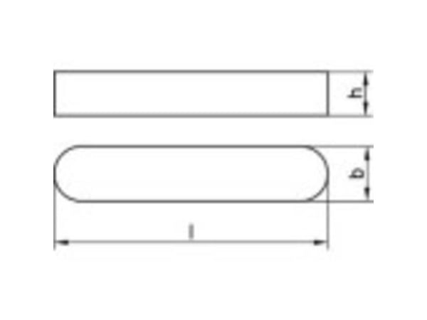 TOOLCRAFT 1067250 Pasfjedre DIN 6885 Rustfrit stål A4 25 stk
