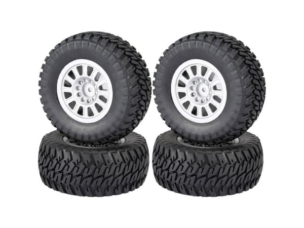Reely 1:10 buggy komplette hjul Block-Profil 12 eiker sølv 4 stk (1527498)