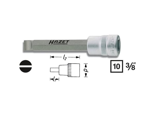HAZET 8803-1.6X10, Stikkontakt, 3/8", Metrisk, 1 hoder, 1,9 cm, 90 mm