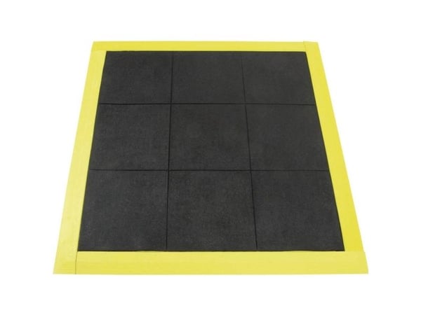 COBA Europe ST010001 Solid Fatigue Step sklisikker matte (L x B x H) 0,9 m x 0,9 m x 18 mm svart/gul