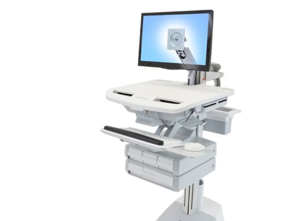 Ergotron StyleView - Vogn - åpen arkitektur - for LCD-skjerm / PC-utstyr - medisinsk - aluminium, forsinket stål, kvalitetsplast - grå, hvit, poler...