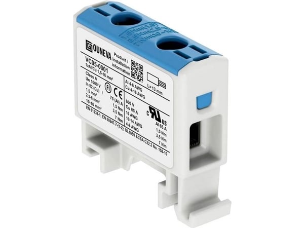 OTL-isoleret universal klemme aluminium/kobber 1,5-16 mm2 blå