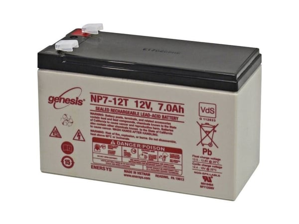 EnerSys Genesis blybatteri 12 V 7 Ah blyfleece (B x H x D) 151 x 100 x 65 mm flatstift 6,35 mm vedlikeholdsfritt VDS-sertifisert lav selvutladning