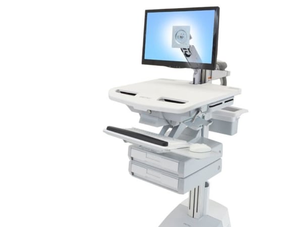 Ergotron StyleView - Vogn - åpen arkitektur - for LCD-skjerm / PC-utstyr - medisinsk - aluminium, forsinket stål, kvalitetsplast - grå, hvit, poler...